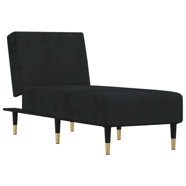 Chaise Longue Black Velvet