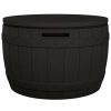 3-in-1 Garden Storage Box Black Polypropylene