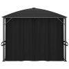 Gazebo with Curtains 400x300x265 cm Anthracite