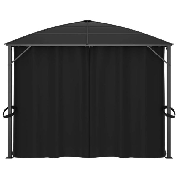 Gazebo with Curtains 400x300x265 cm Anthracite