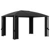 Gazebo with Curtains 400x300x265 cm Anthracite