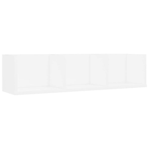 CD Wall Shelf White 75x18x18 cm Engineered Wood