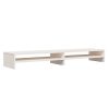 Whittlesey Monitor Stand White 100x24x13 cm Solid Wood Pine