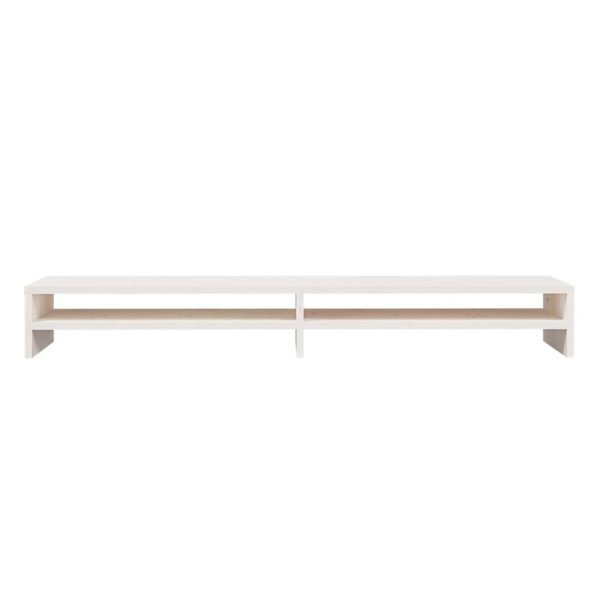 Whittlesey Monitor Stand White 100x24x13 cm Solid Wood Pine