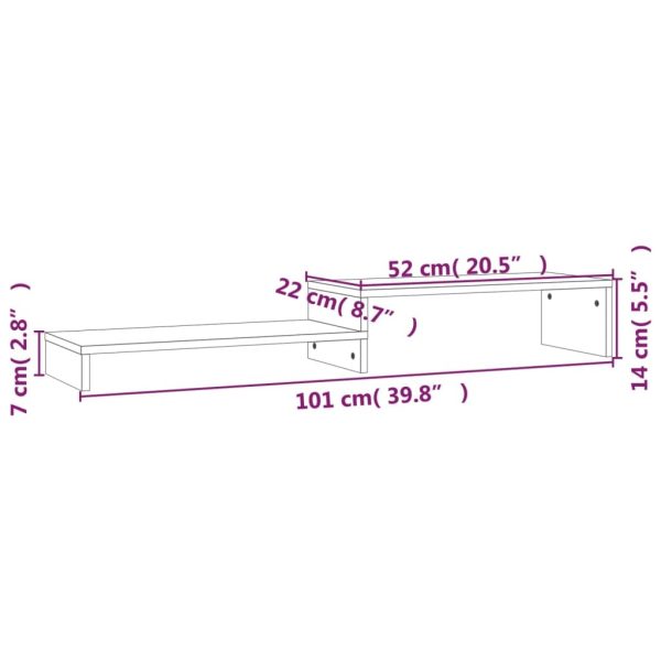 Monitor Stand (52-101)x22x14 cm Solid Wood Pine