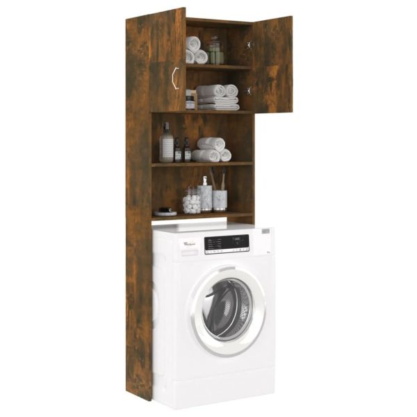 Washing Machine Cabinet Smoked Oak 64×25.5×190 cm