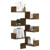 Wall Corner Shelves 2 pcs Smoked Oak 40x40x50 cm Engineered Wood