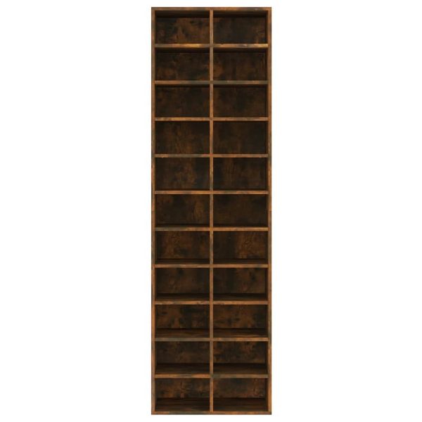 Shoe Cabinet Smoked Oak 54x34x183 cm Engineered Wood