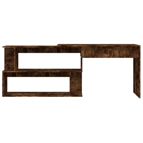 Corner Desk Smoked Oak 200x50x76 cm Engineered Wood