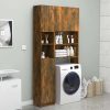 Bathroom Cabinet Smoked Oak 32×25.5×190 cm Engineered Wood