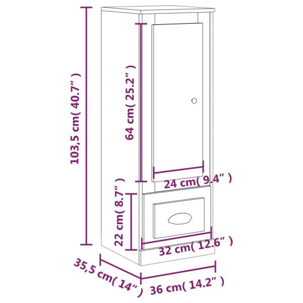 Highboard White 36×35.5×103.5 cm Engineered Wood