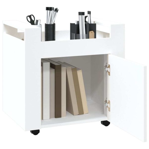 Desk Trolley White 60x45x60 cm Engineered Wood