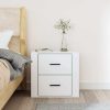 Detroit Wall-mounted Bedside Cabinet White 50x36x47 cm