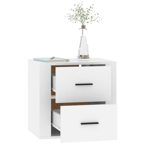 Detroit Wall-mounted Bedside Cabinet White 50x36x47 cm