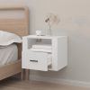 Amersham Wall-mounted Bedside Cabinet White 50x36x40 cm