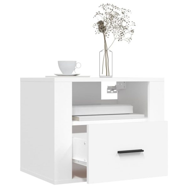 Amersham Wall-mounted Bedside Cabinet White 50x36x40 cm