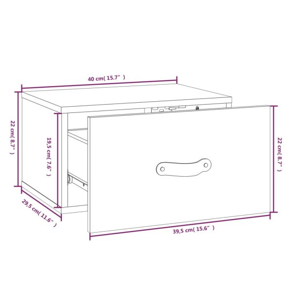 Arbutus Wall-mounted Bedside Cabinets 2 pcs 40×29.5×22 cm