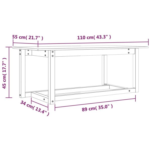 Coffee Table 110x55x45 cm Solid Wood Pine