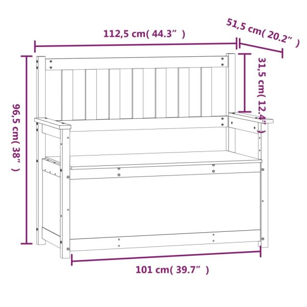 Bench 112.5×51.5×96.5 cm Solid Wood Pine