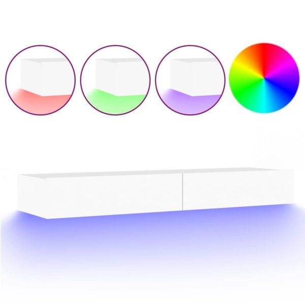 Anna TV Cabinet with LED Lights White 120x35x15.5 cm