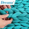 Knitted Weighted Blanket Chunky Bulky Knit Throw Blanket 3KG Blue Green