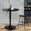 Bar Table Swivel Gas Lift Counter Dining Furniture Cafe Outdoor Black