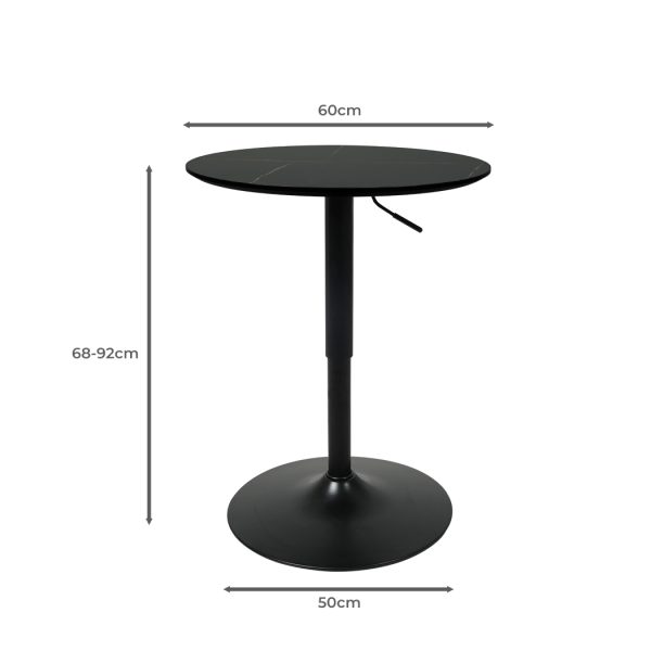 Bar Table Swivel Gas Lift Counter Dining Furniture Cafe Outdoor Black