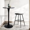 2x Bar Table Pub Tables Kitchen Marble Tulip Outdoor Round Metal Black