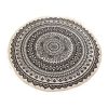 Black Carpet Soft Linen Bohemian Non-Slip Floor Retro Minimalist Round Rug Home Decor with Tassels