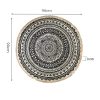 Black Carpet Soft Linen Bohemian Non-Slip Floor Retro Minimalist Round Rug Home Decor with Tassels