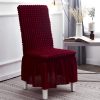 Burgundy Chair Cover Seat Protector with Ruffle Skirt Stretch Slipcover Wedding Party Home Decor