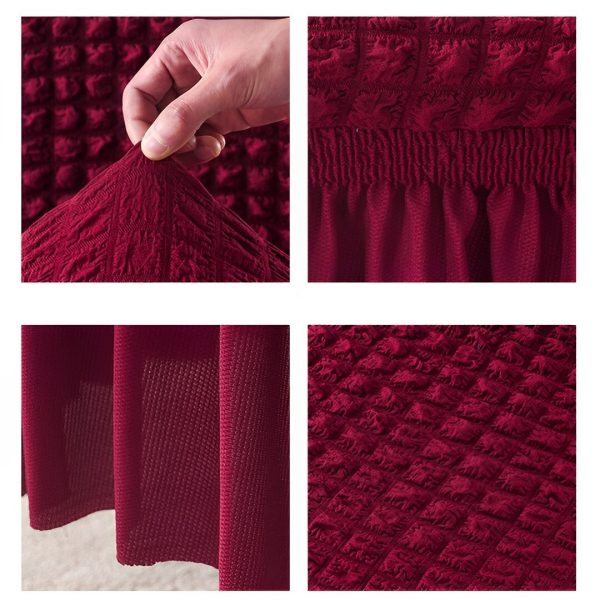 Burgundy Chair Cover Seat Protector with Ruffle Skirt Stretch Slipcover Wedding Party Home Decor