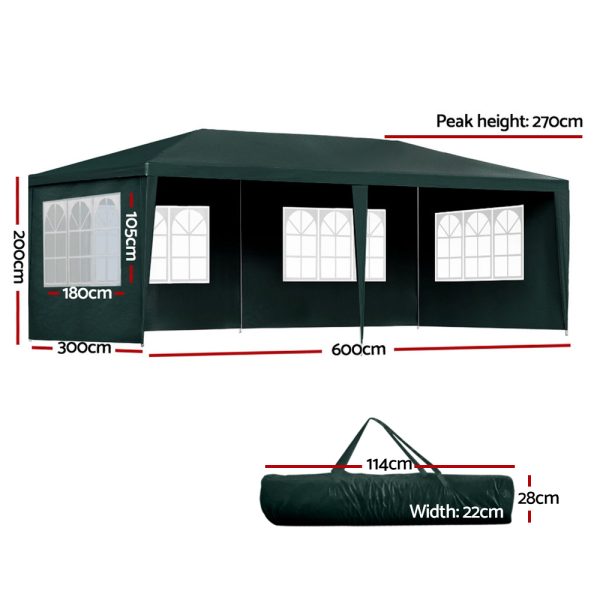 Gazebo 3×6 Outdoor Marquee Side Wall Party Wedding Tent Camping