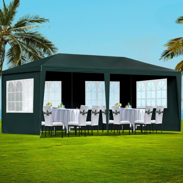 Gazebo 3×6 Outdoor Marquee Gazebos Wedding Party Camping Tent 4 Wall Panels