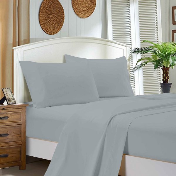 1000TC Ultra Soft King Size Bed White Flat & Fitted Sheet Set