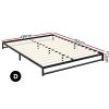 Metal Bed Frame Double Size Bed Base Mattress Platform Black BERU