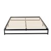 Metal Bed Frame Double Size Bed Base Mattress Platform Black BERU