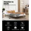 Metal Bed Frame Double Size Bed Base Mattress Platform Black BERU