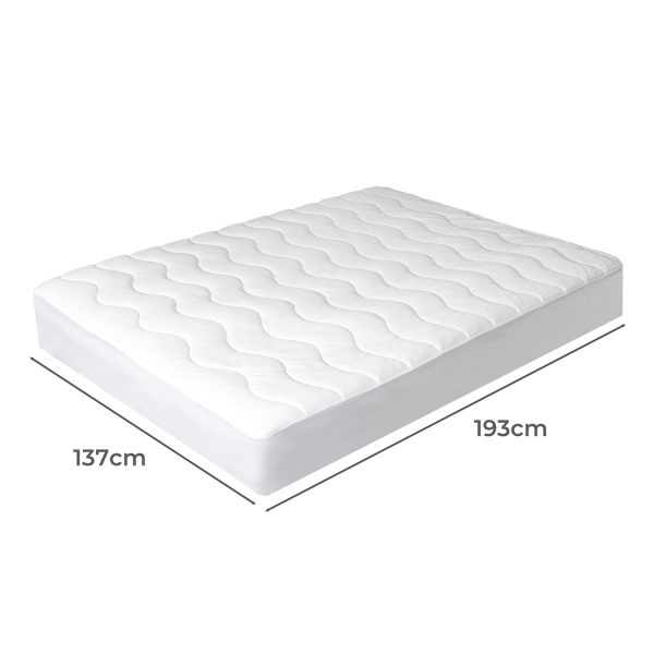 Cool Mattress Topper Protector Summer Bed Pillowtop Pad Double Cover