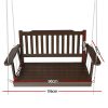 Porch Swing Chair with Chain Garden Bench Outdoor Furniture Wooden Brown
