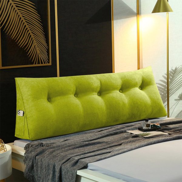 120cm Green Triangular Wedge Bed Pillow Headboard Backrest Bedside Tatami Cushion Home Decor