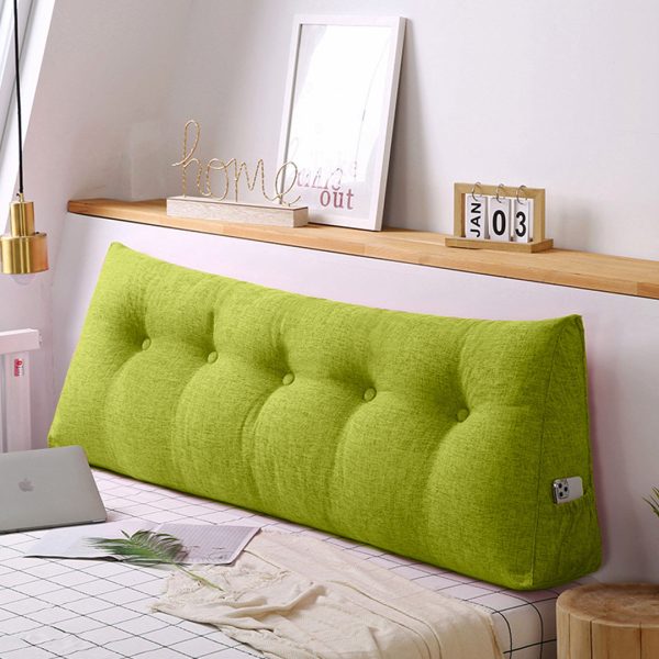 180cm Green Triangular Wedge Bed Pillow Headboard Backrest Bedside Tatami Cushion Home Decor