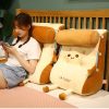 Smiley Face Toast Bread Wedge Cushion Stuffed Plush Cartoon Back Support Pillow Home Decor