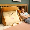 Smiley Face Toast Bread Wedge Cushion Stuffed Plush Cartoon Back Support Pillow Home Decor