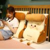 Cute Face Toast Bread Wedge Cushion Stuffed Plush Cartoon Back Support Pillow Home Decor