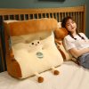 Cute Face Toast Bread Wedge Cushion Stuffed Plush Cartoon Back Support Pillow Home Decor