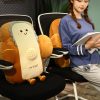 58cm Cute Face Toast Bread Cushion Stuffed Car Seat Plush Cartoon Back Support Pillow Home Decor