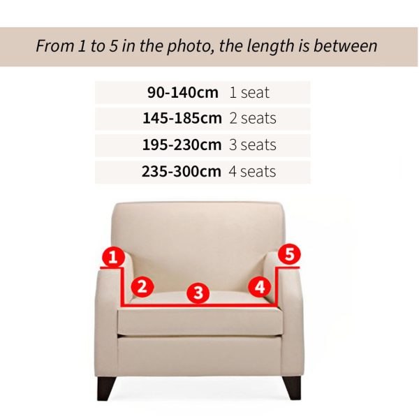 1-Seater Leaf Design Sofa Cover Couch Protector High Stretch Lounge Slipcover Home Decor