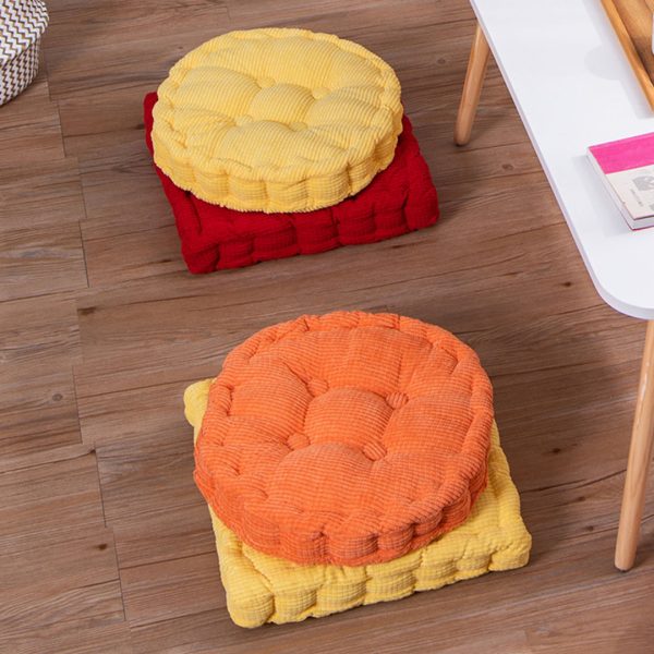 Yellow Square Cushion Soft Leaning Plush Backrest Throw Seat Pillow Home Office Decor