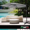 Milano 3M Outdoor Umbrella Cantilever With Protective Cover Patio Garden Shade – Grey